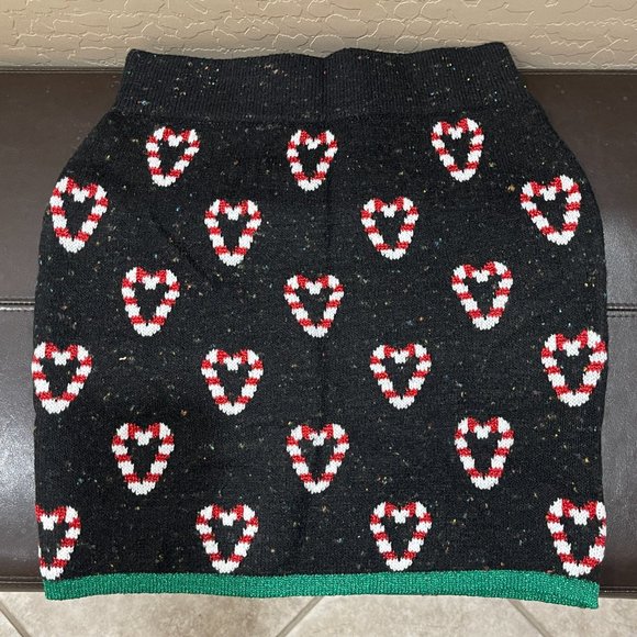 Candy Cane Heart Skirt Medium Black Celebrate Together NWT New Christmas Holiday - Picture 3 of 6